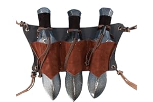 Epic Armoury Leder LARP Gürtelhalter aus Leder für 3 Wurfmesser Holster Schwarz oder Braun Gürteltasche Mittelalter Wiking