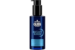 ‎GLISS KUR Gliss Night Elixier Aqua Revive (100 ml), Haarserum versorgt normales bis trockenes Haar im Schlaf mit Feuchtigkeit, Haarpflege repariert das Haar langanhaltend