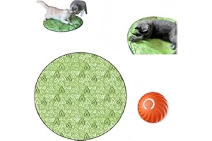 RYGRZJ Gertar Cat Mat with Ball,Gertar Interactive Hunting Cat Toy,Gertar Cat Tunnel Toy,Cat Toy Ball Under A Mat,2 in 1 Simulated Interactive Hunting Cat Toy for Indoor Cats