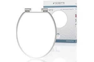 SCHÜTTE 80101 Spirit WC-bril met softclosemechanisme van hout, toiletbril met wc-deksel, houten kern toiletdeksel met motief (maximale belasting van de wc-bril 150 kg), wit, 375 x 55 x 450 mm