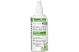 CHEW + HEAL LABS Hypochlorous Acid Spray for Dogs – 4oz Dog Wound Spray for Cuts, Burns, Sores, Abrasions, and More – Non Toxic and Chemical Free HOCI Wound Care