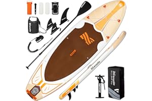 Baudelio Paddle Board, Inflatable Stand UP Paddle Board, 11’x 34”x 6” Paddle Board with Backpack, Hand Pump, Storage Bag, Phone Case, Ultra-Light Paddle Board for Adults