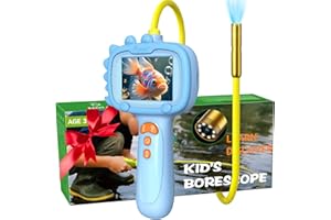 DAXIONGMAO Kids Borescope with Light - Educational Science Exploration Toy Kit | Inspiring Gifts for Boys & Girls Ages 3~12 | Perfect for Camping, Nature Activities, Birthday & Christmas (Blue)