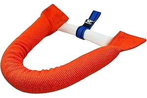 Bull Fit Mordedor para Perros en Forma de Herradura 30 cm – Mordedor Perro Resistente para Entrenamiento K9, Juegos de Tira y Afloja – Hecho a Mano con Algodón y Nailon, Naranja