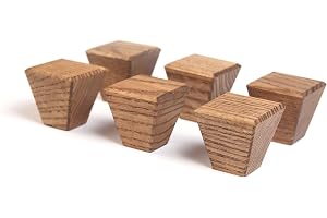 6-pack valnötsträ skåpsknoppar färdiga – 2,5 x 2,5 cm diamantform – trälådor, handtag för skåp dörrar, byrå och lådknopp, kök