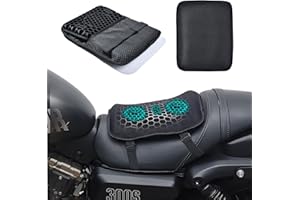 AriKroii Cojin Asiento Moto Gel con Asiento Traseros, Cojín Asiento Moto con Amortiguación de Presión, Plegable Descompresivo y Transpirable con Absorción de Impactos