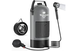 Tadomoe 20l Douche Solaire Camping avec Pompe à air à Pied, Douche Portable avec Sac et buse pour extérieur Camping, Randonnée et Plage