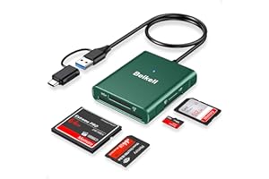 Beikell Lector de Tarjetas SD/Micro SD, 4 en 1 Adaptador de Concentrador de Tarjetas USB C & USB 3.0, Leer 4 Tarjetas Simultáneamente Lector Tarjetas de Memoria para SD/Micro SD/MMC/TF/SDXC/SDHC
