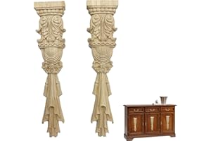 SUSURRUS 2 pièces Style Européen pour Moulure Decorative Bois Sculpté Décorations Moulure Decorative Bois Ovale Non Peinte Decoratif Artisanat Bois Sculpté Decoration Pour DIY-Décorations artisanales créatives