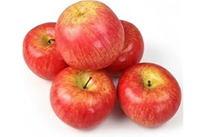 ‎GMMH GMMH Künstlicher Deko Apfel, 5 Stück (Rot, 20-40 g/St) Lebensechtes Plastikobst, Äpfel Plastikfrucht, Kunstobst, Frucht, Dekoration, Schaufenster, Haushalt, Küche, Party, Hotel, 5 Pack
