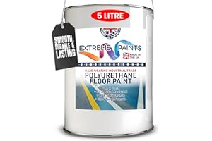 TRADE SUPPLIES UK - Extreme Polyurethane Floor Paint. Durable, Premium-Grade Paint for Concrete, Wood, Garage, Outdoor & Indoor Floors - Black, 5L