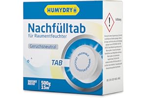 Nachfüllbeutel gegen Feuchtigkeit – Für Kompakt-Luftentfeuchter – 1x500g – Für Bad, Küche und Zuhause – Für Räume bis zu 8 m² – Duft: Neutral – Humydry
