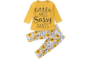 puseky Toddler Baby Girls Clothes Cute Letter Print Long Sleeve Shirt Floral Pant Tracksuit Outfits Set