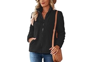 Nilimoph Pullover Damen Fleecepullover Teddyjacke Teddy Flauschiger Teddyfleece Jacke Kuschelpullover Winterjacke Fleecejacke Plüschjacke Kuscheljacke Kapuzenpullover Winter Mit Taschen Top