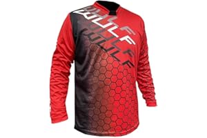 GENERIC Kids Motorbike Motocross Shirts, Wulfsport 2024 Junior Off Road Jersey, Mx Clothing Quad ATV Off Road Sports Enduro Kart Trials Child MTB BMX Dirt Bike Cub Wulf Racing Top