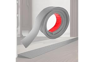 HENGRONGSHEN Soglia di Dislivello Pavimento 200 x 8 x (1-3) cm, Rampa di Soglia in Gomma Autoadesiva, Profilo di Transizione Pavimento Tagliabile, Profilo di Raccordo per Pavimenti (3,0 cm-Altezza, Grigio)