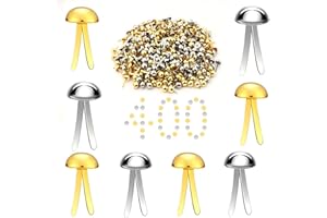 TOPCZY 400 Stück Papierverschlüsse, 8mm x 19mm Metall Bunte Brads, Dekorative Musterbeutelklammern, Runde Scrapbooking Brads, Plattierte Rundkopfklammern, Mini Stempel Brads für Schule Büro Basteln