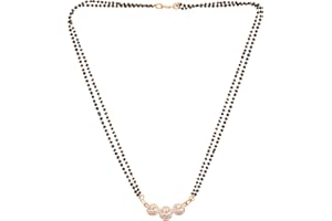 Sunsoul by Touchstone Indian Bollywood Wedding Bridal Designer Jewelry Mangalsutra Set Black Beads In Gold Tone For Women.