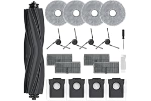 SpeHiate Accesorios de Recambios para Dreame X40 Ultra Complete, Piezas de Repuesto para Dreame L40 Ultra, 1 Cepillo Principales, 4 Bolsas de Polvo, 4 Paños Mopa, 4 Filtros, 4 Cepillos Laterales