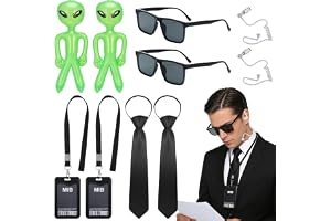 10 stycken agent kostymtillbehör, Men In Black MIB kostymtillbehörsset, underrättelsetjänst spion agent tillbehörsset med sva