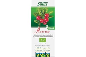 SCHOENENBERGER Salus – Acérola BIO – Base de Suc de fruits frais d'acérola BIO – Riche en Vitamine C, Aide la avec Fatigue et Soutenir le Système Immunitaire – Végan – 200 ml
