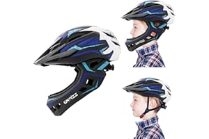 ONTYZZ Casco da Bicicletta per Bambini Leggero Casco Integrale con Mentoniera Staccabile Visiera Rimovibile Casco Kids Downhill per Balance Bike Scooter Roller Skates