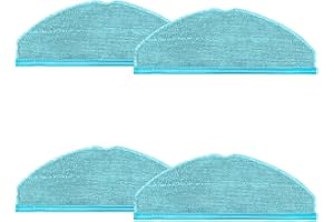 FFYan HEPA Mop Pads Paño para Cecotec Conga 8090 9090 ，Accesorio paño de Limpieza. Pack 4 Trapos Lavables para Robot Aspirador.