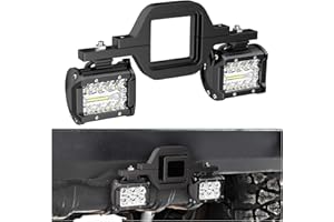 Nilight 2 Pcs 4 Inch 60W Led Pods with 2 Inch Tow Hitch Mounting Brackets LED Backup Reverse Lights Rear Search Lighting Led Light Bar for Pickup ATV SUV Truck Trailer Boat