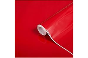 d-c-fix Tapeta, samoprzylepny, odklej i przyklej, wodoodporny papier kontaktowy do blatów kuchennych i łazienkowych, szafek i majsterkowania, błyszczący czerwony, 67 cm x 200 cm