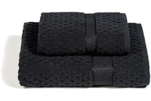 Caleffi - Set Asciugamani Bagno Viso e Bidet Morbida Spugna 100% Cotone Jacquard, 1 Asciugamano Viso 60x110 cm + 1 Asciugamano Bidet Ospite 40x60 cm Assorbenti Resistenti a Lavaggi Frequenti, Durevoli