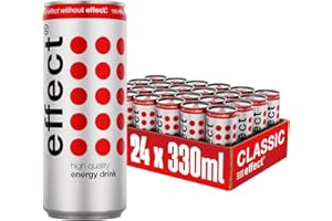‎EFFECT effect Energy Drink CLASSIC – Tray mit 24 x 330 ml Energy Dosen Einweg, Koffeinhaltiges Erfrischungsgetränk mit B-Vitaminen – einzigartiger & erfrischender Geschmack, vegan