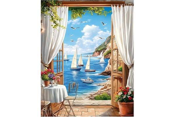 Mafenr Art Paysage Peinture Numero Adulte, Paysage Kit de Peinture au Numéro, Coloriage Par Numéro Pour La Décoration De La Maison (40x50 CM)