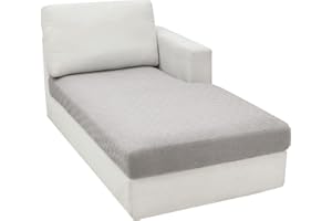 CHELZEN Super Stretch Sofa Seat Cushion Cover, Fitted Sofa Cushion Slipcovers, Soft Couch Cushion Covers, L Shaped Chaise Longue Furniture Protector (Chaiselounge, Silver Gray)