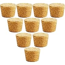 10 stuks taps toelopende kurkpluggen houten wijnkurken stoppers herbruikbare afdichtingsstop voor flessenbar doe-het-zelf ambachten keukenaccessoires (57 x 51 x 20 mm
