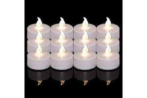 TAPPOVALY 24 Stück LED Teelichter Kerzen, Batteriestart flammenlose realistische hell flackernde elektrische Kerzenlampe, Dose langlebig 200 Stunden Warmweiß, Hochzeiten, Partys ,Festivals，Wohndekoration