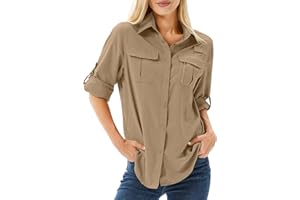 yeyity Chemisier pour femme, respirant, décontracté, protection UV UPF 50, manches longues, séchage rapide, pour randonnée, sport, safari, extérieur