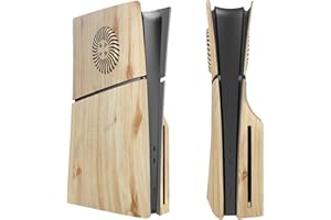 IMOFEE Slim Disc Edition Cover Plates with Cooling Holes for New PS5 Slim Console, Shell Panels for Playstation 5 Slim Accessories, Protective Replacement Panel (Wood Grain)
