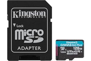 Kingston Canvas Go Plus microSDXC Scheda Di Memoria Gen4 200MB/s A2 U3 V30 128GB Adattatore Incluso-SDCG4/128GB