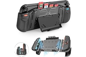 Tyasoleil 3in1 Protective Case Compatible with Nintendo Switch 2, Heavy Duty Hybrid Full Body Cover, Enhanced Shockproof Hybrid Cover with Ergonomic Grip, 180° Adjustable Stand (Black)