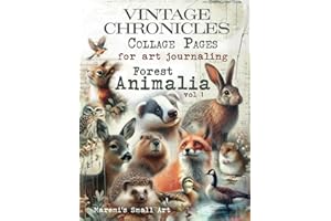 VINTAGE CHRONICLES Collage Pages for Art Journaling, Forest Animalia vol 1: A book with 160+ ANIMALS Images To Cut Out, Glue and Craft for Cardmaking Mixed Media & Scrapbook