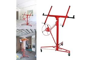 Izrielar - Soporte elevador XXL para placas de yeso, altura de trabajo ajustable de 132-325 cm, brazo de carga máx. de 295 cm y capacidad de carga de 68 kg, plegable, ayuda de montaje para yeso y