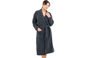 HOMELEVEL Peignoir de bain en tissu éponge - 100% coton - Pour homme et femme - Tailles S à 6 XL, Noir, S