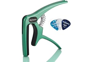 Leo Jaymz Heavy Duty Guitar Capo for Acoustic/Electric Guitars, Guitar Clip made of Zinc Alloy Metal, Guitar Clamp for Bass Classical Guitar, Ukulele, Mandolin,Banjo (Blackish Green)