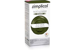 simplicol Intensive - Kit Teinture Express Machine (Colorant Liquide + sel fixateur)- Paquet de 600g - Vert Olive