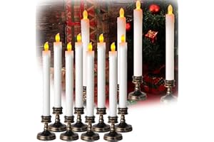 MOCOLI Bougies LED, 8 bougies décoratives bougies LED sans flamme avec effet scintillant blanc chaud, toujours allumé/décoration scintillante pour Halloween, Noël, Pâques, mariage