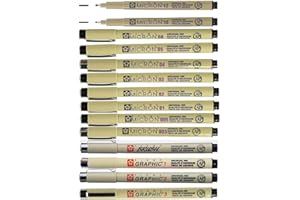 Sakura Pigma Micron 14 Fineliners nero 003,005,01,02,03,04,05,08,10,12,1 mm, 2 mm, 3 mm, Brush