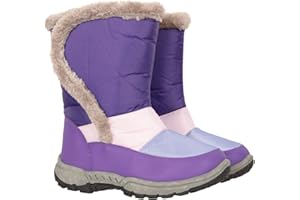 Mountain Warehouse Caribou Kids Fur Trim Snow Boots - Snowproof, Fleece Lining, High Traction Sole - Perfect To Keep Your Kids Feet Warm In Cold Winter Days