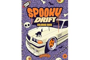 Spooky Drift (Special Edition) Coloring Book: Fun automotive adventure with 40 scary cars coloring pages for kids & teens Ages 6-18