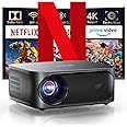 【Netflix official & Dolby Audio】Smart 4K projector, 25000 lumen iSinbox WiFi6 Bluetooth portable projectors, FHD 1080P with electric focus 4P keystone, 100%-50% zoom projectors for bedroom/Outdoor
