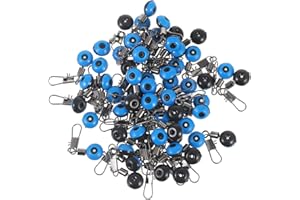 CLISPEED 100Pcs Ligne de Pêche Coulisse de Plomb en Acier Inoxydable Curseur de Plomb de Haute Résistance avec Verrouillage Duo pour La Pêche de Surf de Gréement de Poisson-Chat Striper